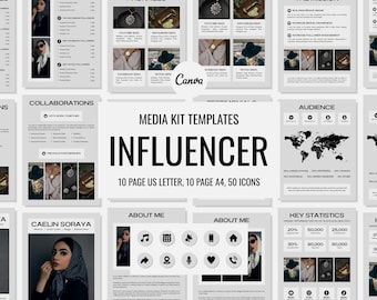 Canva Media Kit Template: Influencer Social Media Design (10 Page)