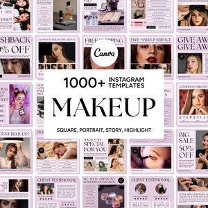Makeup Social Media Template for Canva, Makeup Instagram Template, Makeup Feed, Makeup Post, Makeup Story, Makeup Highlight, Makeup Icon