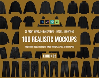 Realistic Clothing Mockups Bundle: Streetwear, Urbanwear Brand Kits (PSD, PNG)