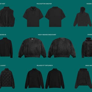 Apparel Mockup Collection: Realistic Streetwear Design Display & Urban Fashion Tech Pack Style Clothing Pack