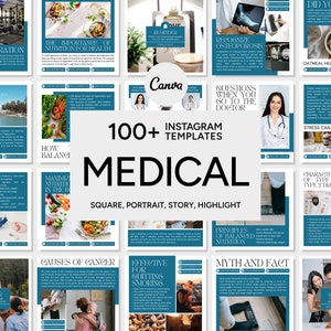 Medical IG Feed Templates, Medical Social Media Templates, Medical Instagram Templates, Medical Canva Templates, Medical Content Plannner