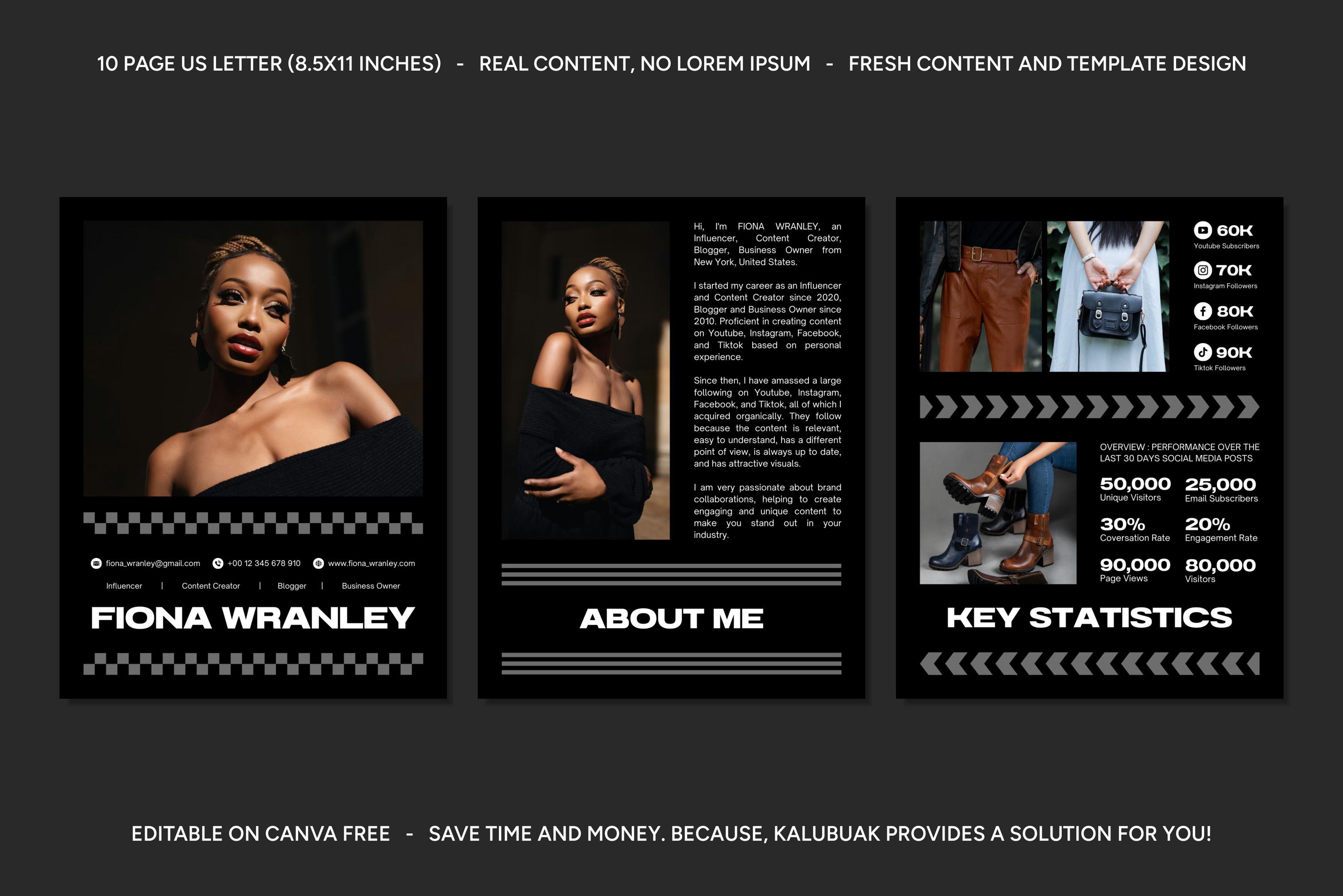 Futuristic Influencer Media Kit: Canva Template (digital Download ...