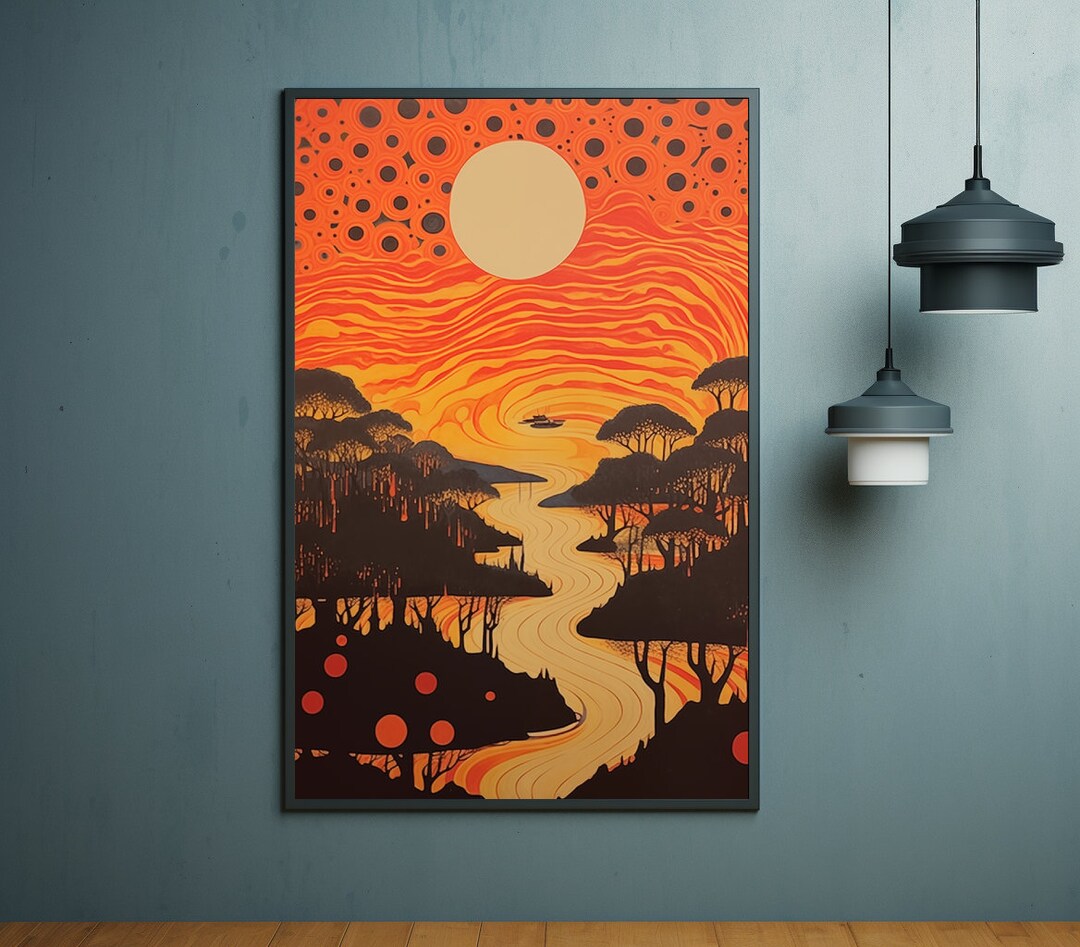 Yayoi Kusama Poster, Yayoi Kusama, Wave Print, Japandi Wall Art, Yayoi