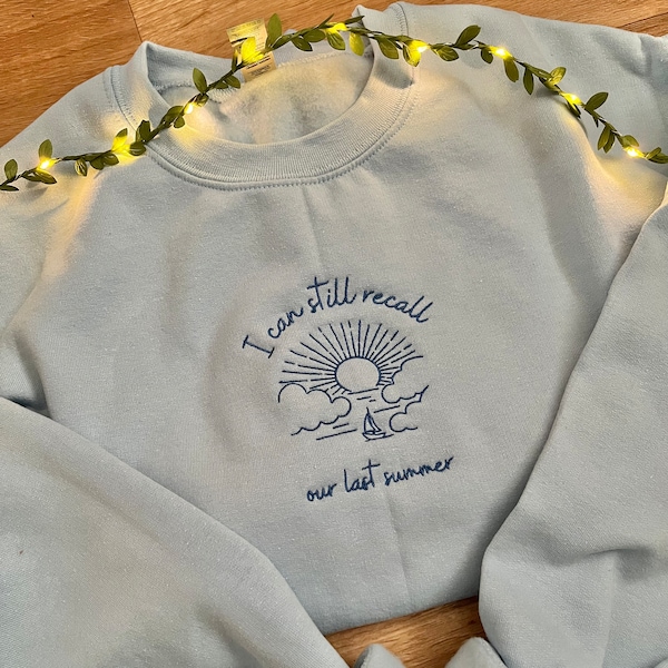 Unser letzter Sommer besticktes Sweatshirt | Von Mamma Mia inspirierter bestickter Rundhalsausschnitt