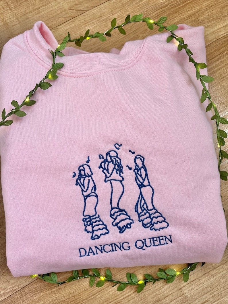 Dancing Queen besticktes Sweatshirt Von Mamma Mia inspirierter bestickter Rundhalsausschnitt Bild 6