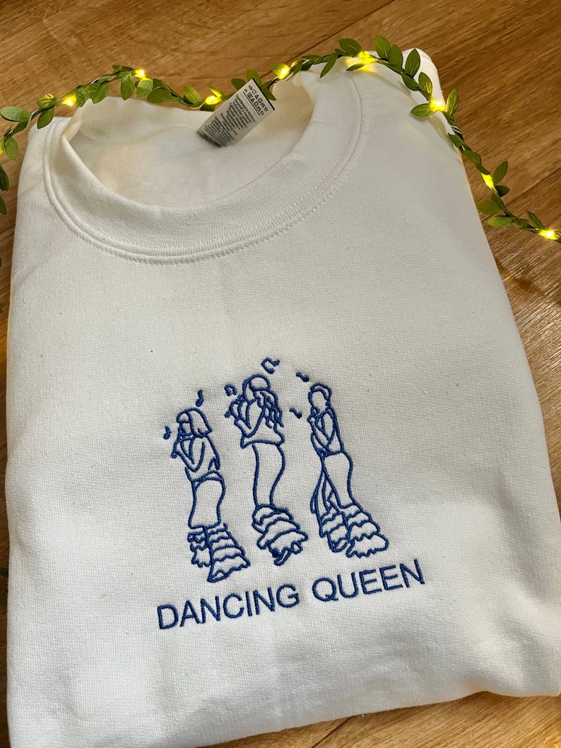 Dancing Queen besticktes Sweatshirt Von Mamma Mia inspirierter bestickter Rundhalsausschnitt Bild 3