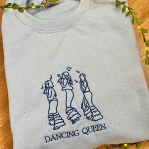 Dancing Queen besticktes Sweatshirt Von Mamma Mia inspirierter bestickter Rundhalsausschnitt Bild 7