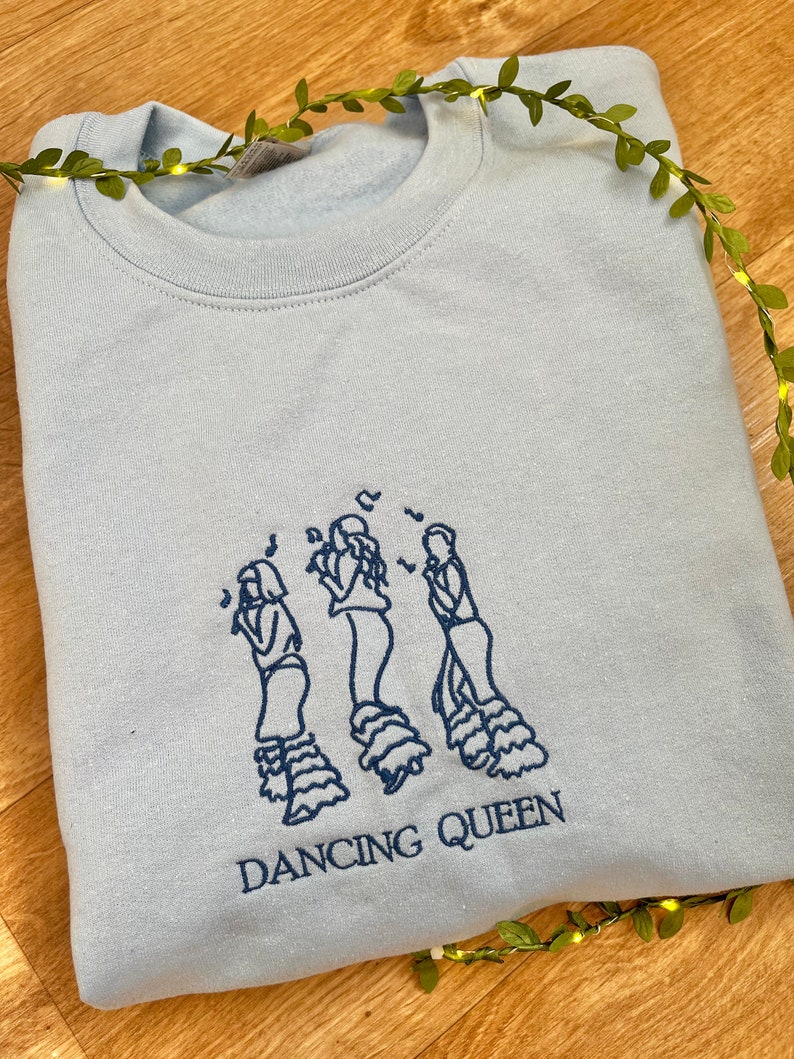 Dancing Queen besticktes Sweatshirt Von Mamma Mia inspirierter bestickter Rundhalsausschnitt Bild 7