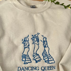 Dancing Queen besticktes Sweatshirt Von Mamma Mia inspirierter bestickter Rundhalsausschnitt Bild 2