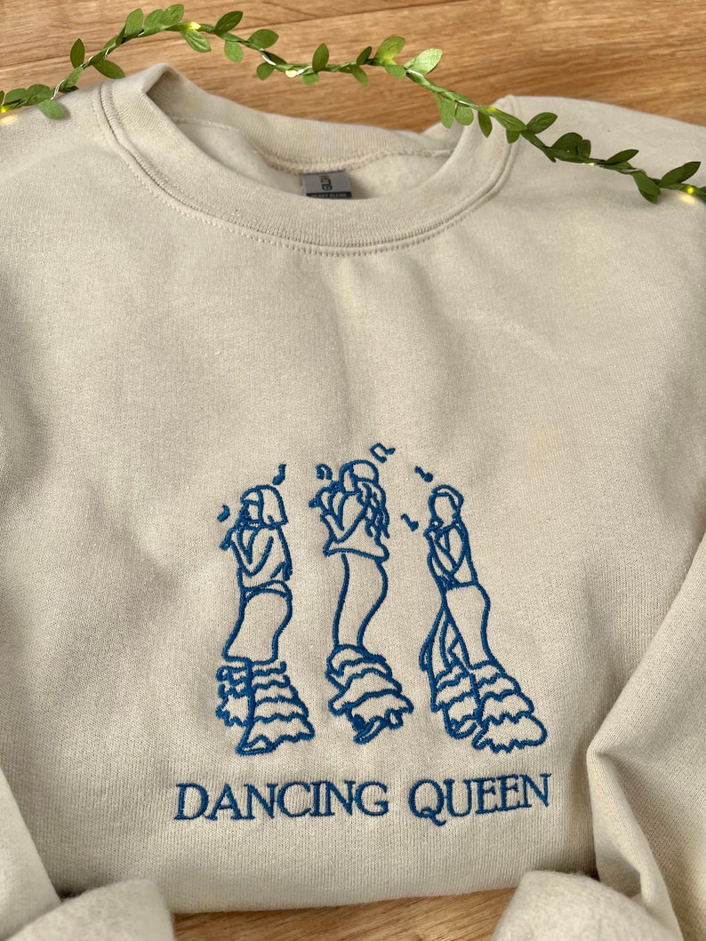 Dancing Queen besticktes Sweatshirt Von Mamma Mia inspirierter bestickter Rundhalsausschnitt Bild 2