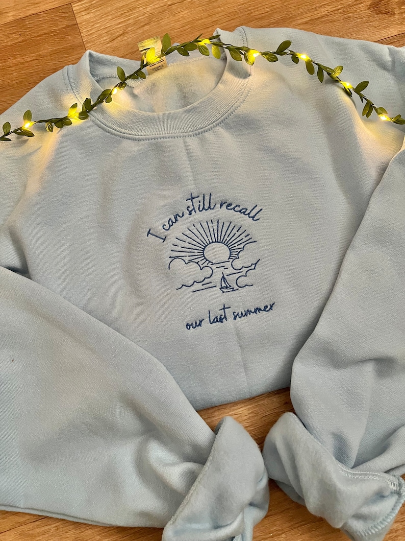 Unser letzter Sommer besticktes Sweatshirt Von Mamma Mia inspirierter bestickter Rundhalsausschnitt Bild 1