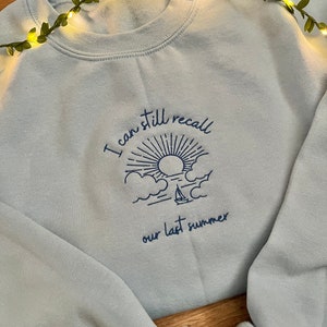 Unser letzter Sommer besticktes Sweatshirt Von Mamma Mia inspirierter bestickter Rundhalsausschnitt Bild 3