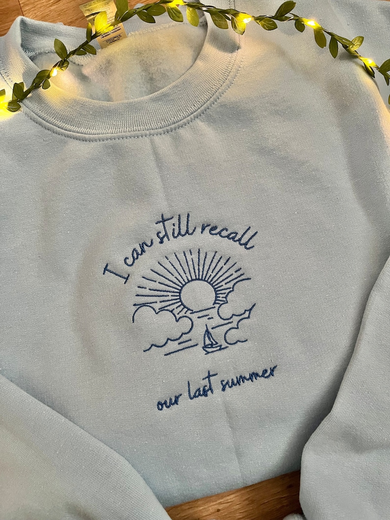 Unser letzter Sommer besticktes Sweatshirt Von Mamma Mia inspirierter bestickter Rundhalsausschnitt Bild 2