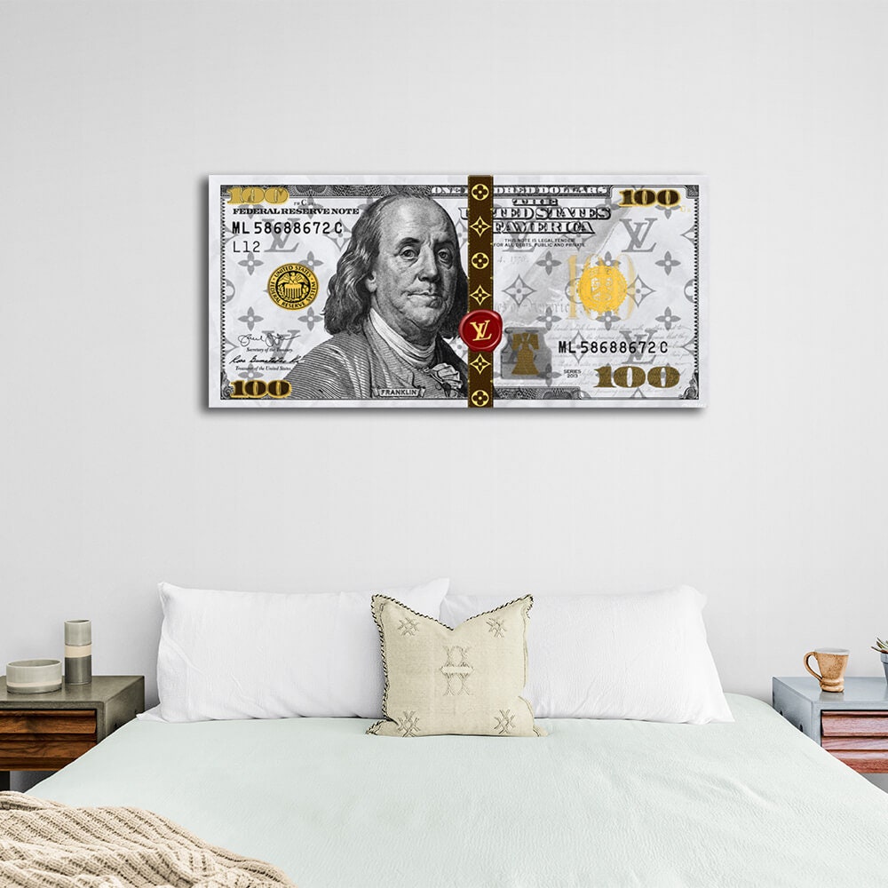 Benjamin Franklin Dollar Art 100 Dollars Bill Canvas Money Wall Decor benjamin-franklin-dollar-art-100-dollars-bill-canvas-money-wall-decor