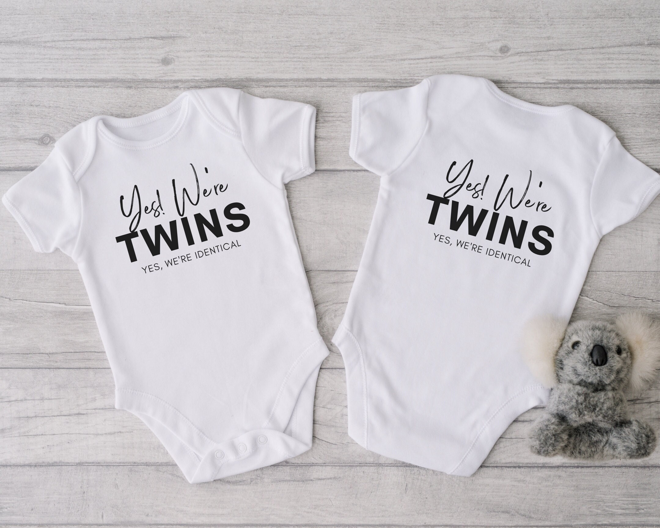 Twin Onesies® Yes We're Twins Funny Twin Onesies Etsy