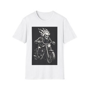 Edgy Motorcycle Graphic Tee, Unisex Softstyle T-Shirt for Bikers, Gift for Riders, Casual Wear, Statement Shirt, Cool T-Shirt