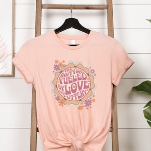 Love and pottery shirt, Pottery t-shirt, Pottery gift ideas, Ceramics shirt, Gift for ceramicist, Gift ideas for mom, Pottery lover t-shirt