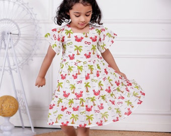 Little Paradise White Dress for Girls | Premium Cotton Kids Outfit | Summer Dress for Girls | Cotton Dresses