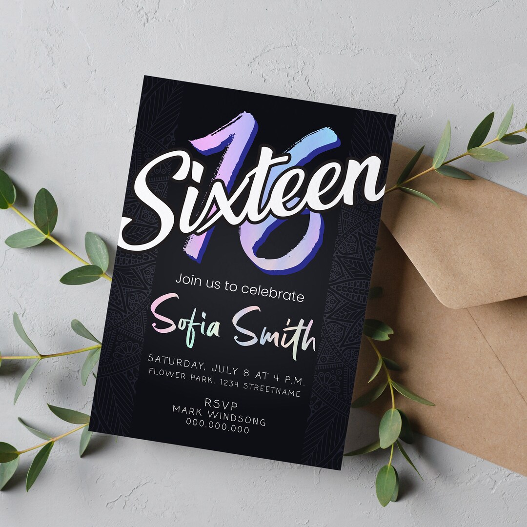 Customizable Teen Birthday Invitation Cards Teen Invitation - Etsy