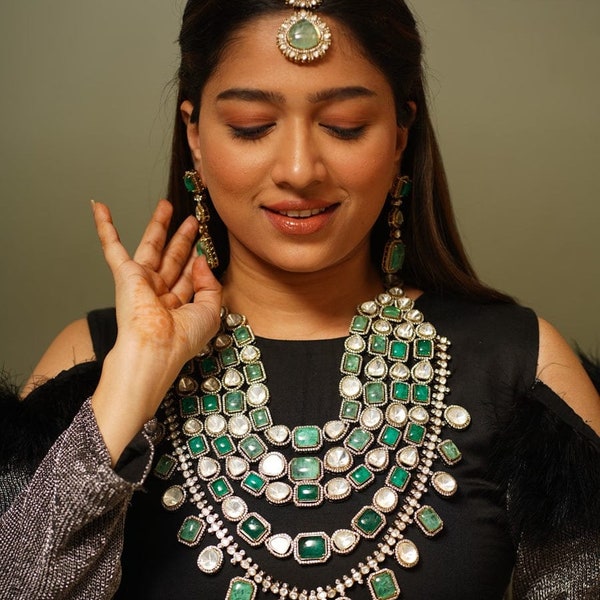 Parineeti Chopra Inspired Premium Quality Bollywood Inspired Jewelry with Earrings Sabyasachi Inspired Jewelry Indian Bridal Punjabi Set