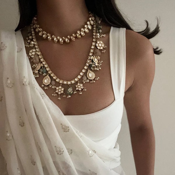 Indian Jewelry/Sabyasachi Necklace/ Emerald Indian Choker/ Indian Necklace/Bollywood Jewelry