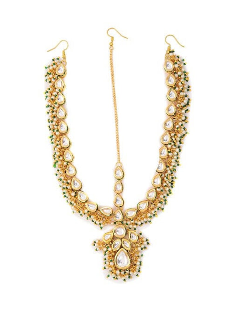 Kundan Studded Matha Patti, White Gold Plated Matha Patti, Headchain