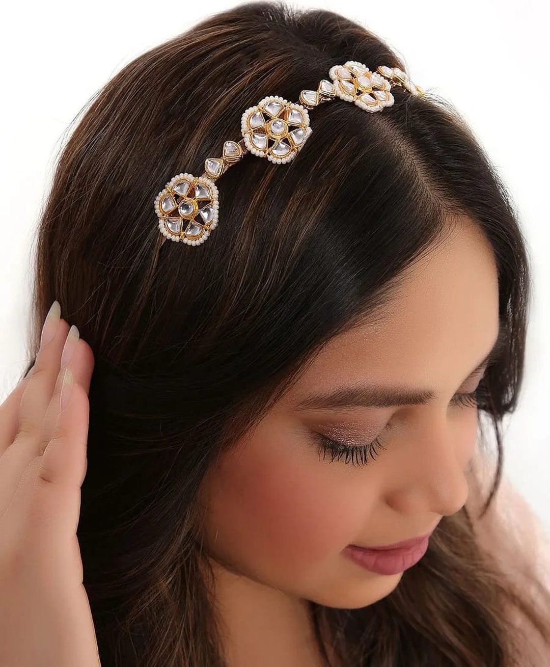 Kundan Mathapatti/ Indian Jewelry/ Sheesh Phool/ Head Band/ Polki
