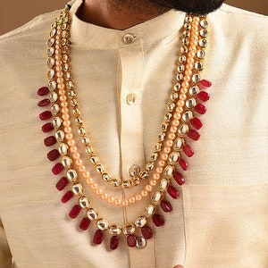 Designer Groom Necklace , Dulha Necklace / Sherwani Mala, Wedding Jewelry, Indian Men Jewelry , For Groom Gift / Wedding Wear / Groom Tear