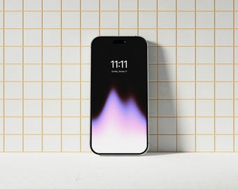 Modern iPhone Wallpaper Art, Trendy Black Pink Minimalistic Blur Aesthetic Background For Apple Smartphone All Generation, Instant Download