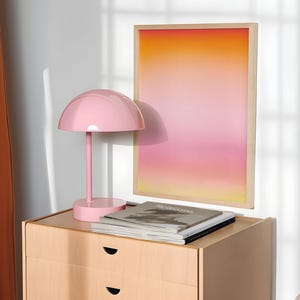 Pôster Ombre Rosa Laranja, Arte Gradiente Pôr do Sol em Tons Quentes, Arte de Parede de Verão com Desfoque Amarelo, Impressão de Sala de Estar Grande, Download Digital