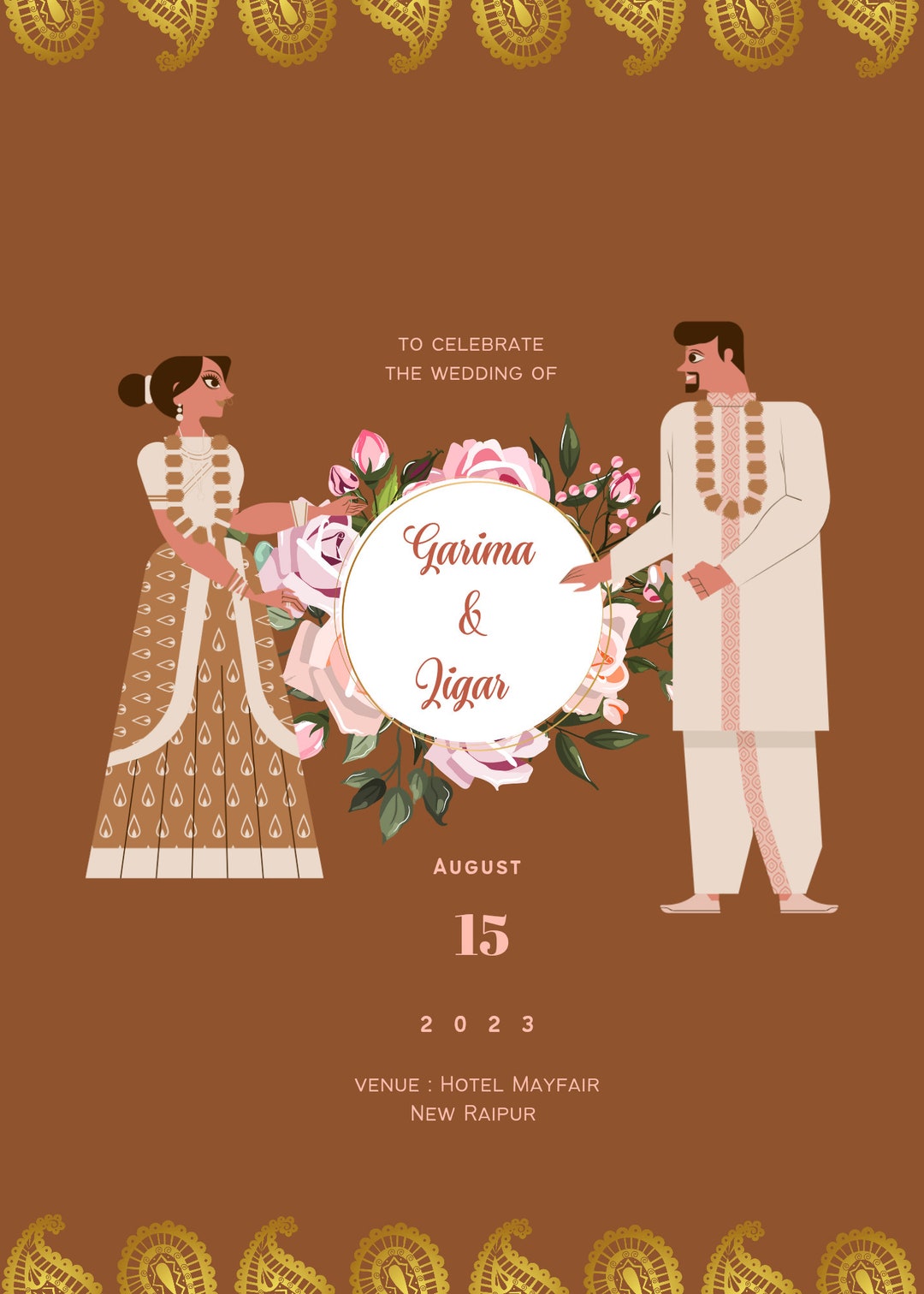 Wedding Invitation Card/ Digital Card/ Digital Wedding Etsy