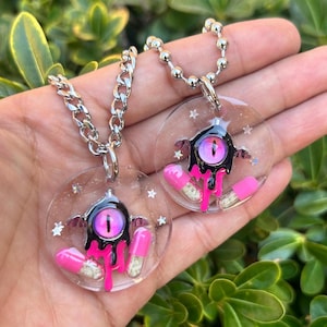 MOLLY MONSTER NECKLACE, glow in the dark, rave jewelry, festival jewelry, rave wear, trippy jewelry, rave necklace
