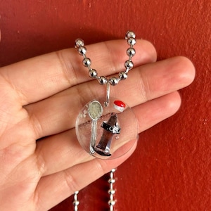 COKE NECKLACE, coca cola necklace, coca cola lover, coke lover. rave, spoon necklace, bumps necklace, glow in the dark
