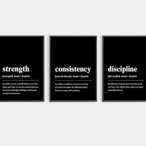 Motivational Office/Gym Wall Art, Definition Posters, Gift for Gym Rats, Motivational Gym Gift, Fitness Poster, Home Gym Decor, Office Decor