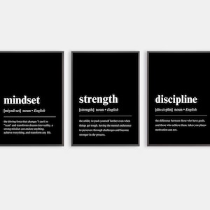 Gym Wall Art/Motivational Office, Definition Posters, Gift for Gym Rats, Motivational Gym Gift, Fitness Poster, Home Gym Decor, Office Decor