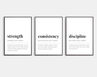 Motivations-Wandbild für Büro/Fitnessstudio, Definition Poster, Geschenk für Turnratten, motivierendes Geschenk für das Fitnessstudio, Fitness Poster, Dekoration für das Fitnessstudio, Bürodeko