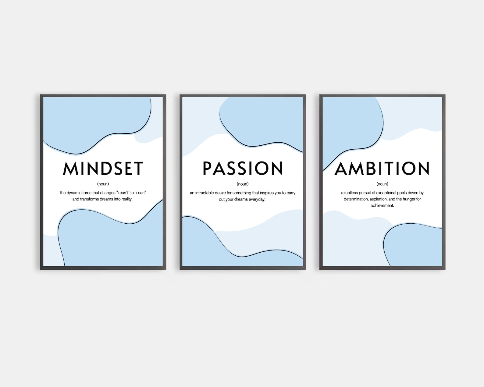 3 Piece PRINTABLE Motivational Poster Set - Office Decor - Minimalist ...
