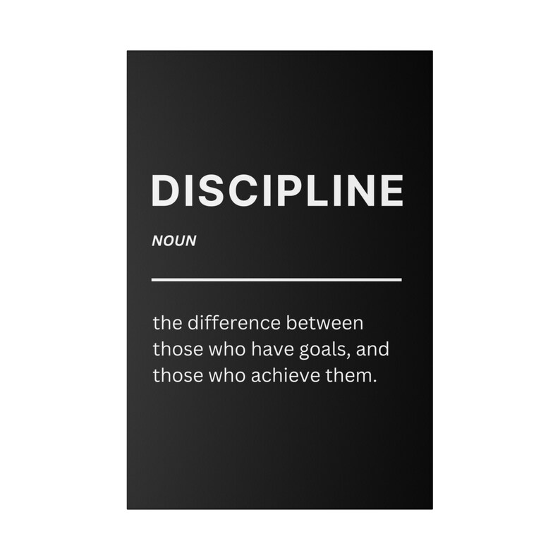 Discipline Definition Wall Art Canvas - Motivational Wall Art for ...