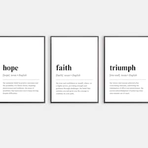 Triptych Poster Set Faith Hope Love Inspirational Quote Decor Modern Christian Art Motivational Scripture Wall Art Minimalist Home Decor
