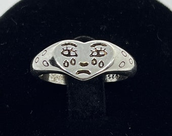 Crying Face Ring, Tears Ring, Adjustable Ring, Sizeable Ring