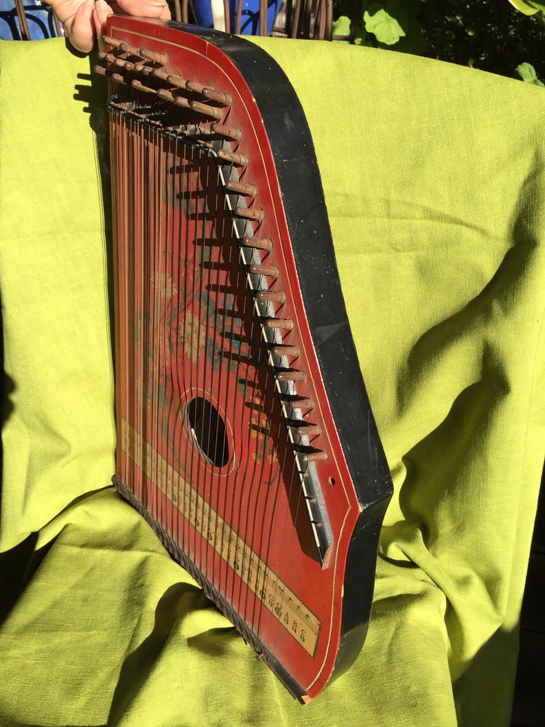 Antique Vintage 1970s Jubel Tone East German Autoharp Zither 33 String