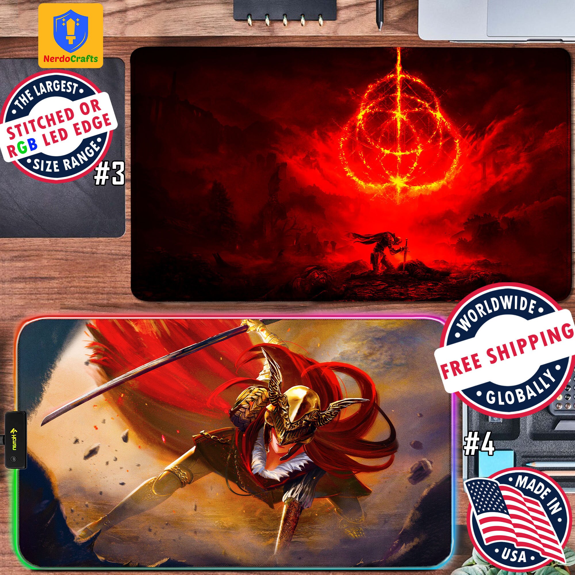 Elden Ring Mouse Pad Malenia Ranni Witch Dark Souls Desk Mat Etsy