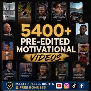 5400+ Pre-Edited Motivational Videos, Celebrities Speeches, TikTok, Instagram, YouTube, Millionaire, Digital Marketing, MRR, Influencer