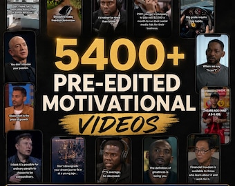 5400+ Pre-Edited Motivational Videos, Celebrities Speeches, TikTok, Instagram, YouTube, Millionaire, Digital Marketing, MRR, Influencer