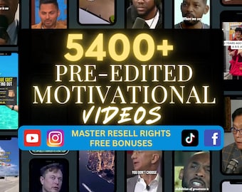5400+ Pre-Edited Motivational Videos, Celebrities Speeches, TikTok, Instagram, YouTube, Millionaire, Digital Marketing, MRR, Influencer