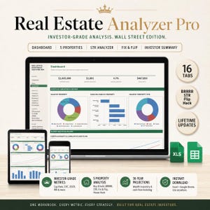 Real Estate Analyzer Pro – Institutional Underwriting Workbook (Excel, Google Sheets)