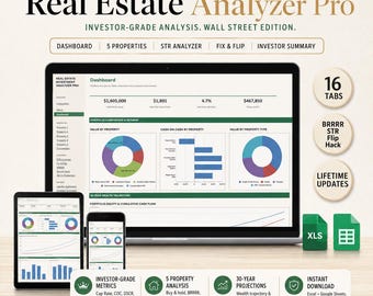 Real Estate Analyzer Pro – Institutional Underwriting Workbook (Excel, Google Sheets)