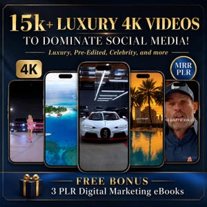 15000+ Luxury 4K Reels, Faceless Content Bundle, Lifestyle Clips (Digital Download)