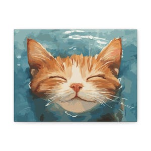 Smiling Cat Canvas Print: Cheerful Feline Wall Art