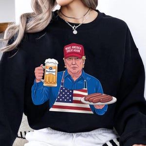 President Trump 4th of July PNG, Beer Barbeque Freedom PNG Digital Download, Trump American Summer PNG, Beer Barbeque Trump Design Png